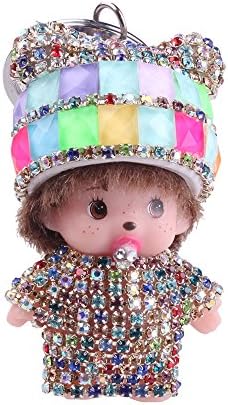 Sunvy Cute Crystal Rhinestone Charm Doll Baby Keychain Pendant Birthday Gift Car Key Handbag Ring For women Girls