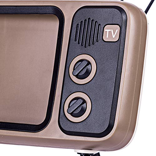 Goshfun PTH800 Retro tv Bluetooth Speaker Mobile Phone Holder, Wireless Retro TV Shape Phone Stand Accessories, Desktop Cell Phone Stand for Phones with 4.7-5.5 Inch Screen, Coffee