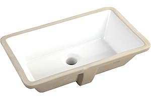 ARIEL 20.9 Inch Rectrangle Undermount Vitreous Ceramic Lavatory Vanity Bathroom Sink Pure White