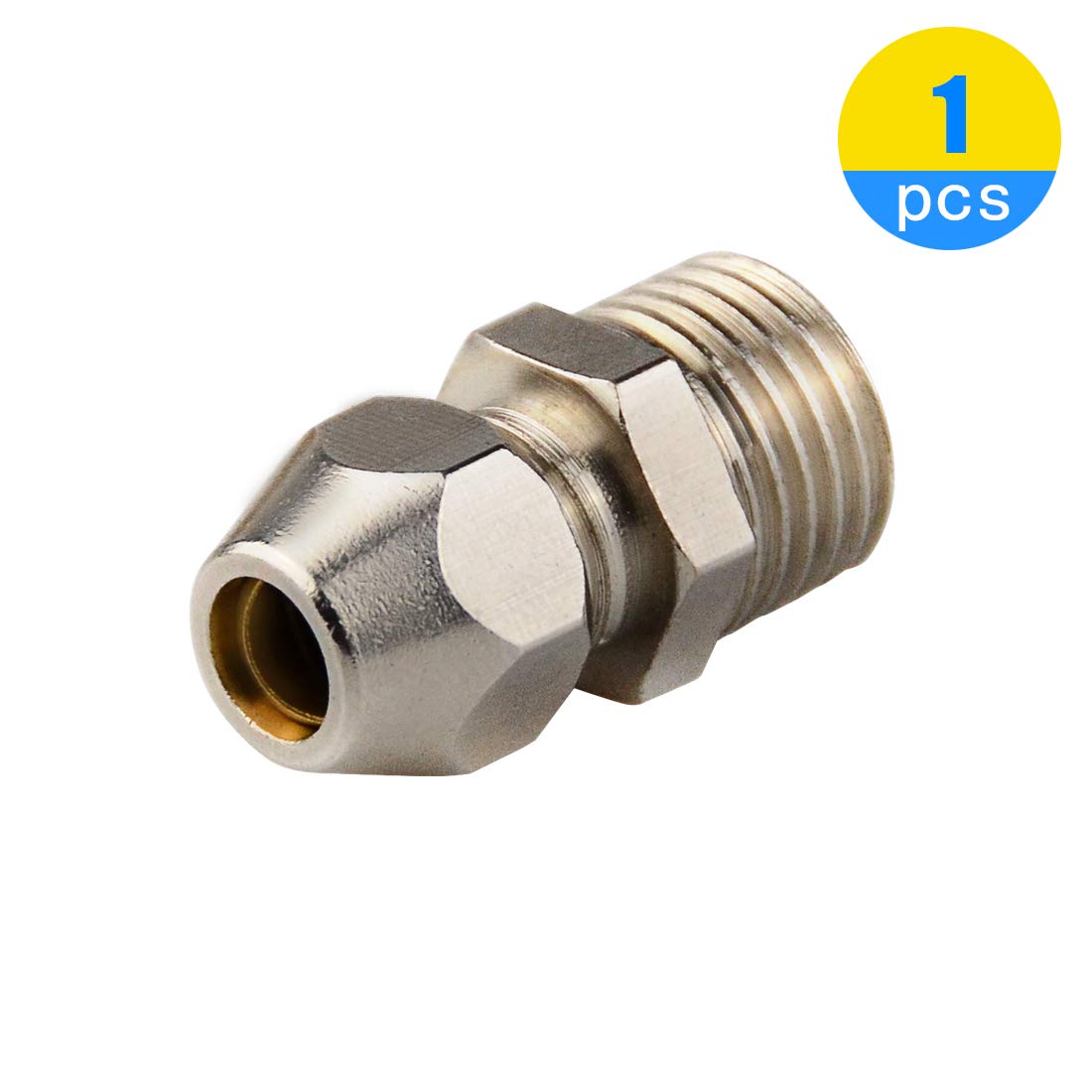 Quickun Air Compression Tube Fitting, 3/8" Tube OD x 3/8" NPT Male