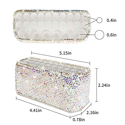 Makeup Beauty Brush Bling Crystal Luxury Organizer for Slim Handles | 26 Space Cosmetic Storage Display Container (AB Color) (Purely Handmade) 2 Makeup Beauty Brush Bling Crystal Luxury Organizer for Slim Handles | 26 Space Cosmetic Storage Display Container (AB Color) (Purely Handmade)