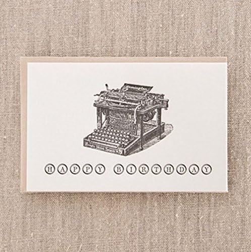 Happy Birthday Typewriter Letterpress Greeting Card