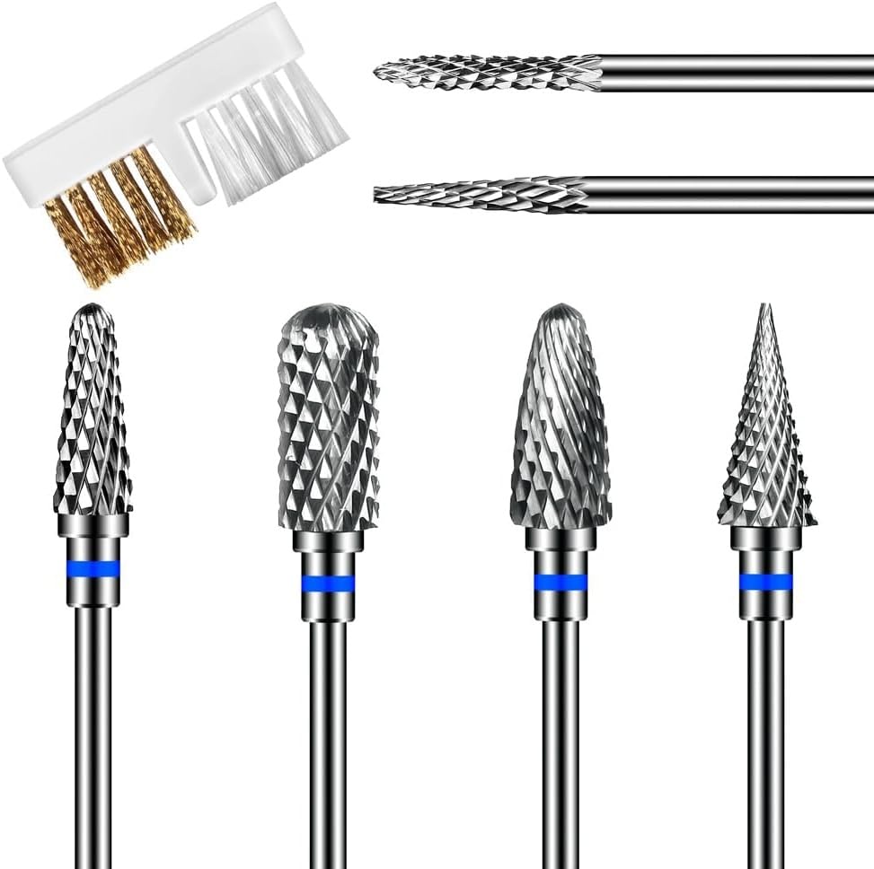 8 Pcs Nail Drill Bits Set, Drill Bits for Nails, Professional Manicure Accessories, 3/32 Inch Efile Nail Drill Bits for Acrylic Nails and Electric Nail Files Drill Machine Home Salon Use