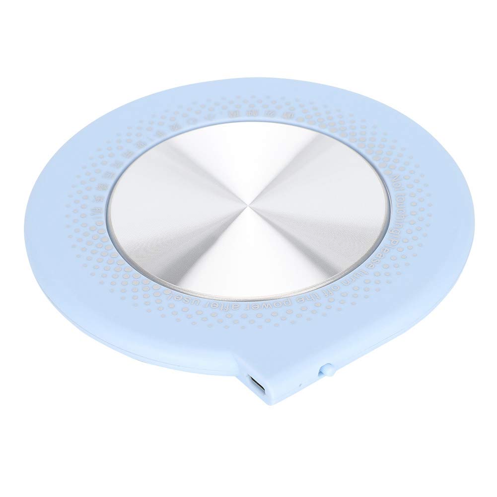 Tosuny USB Coffee Mug Warmer Coaster, Electric Cup Heater Wood Mat Heating Coaster for Tea Coffee,Heating Mat Desktop Heater Insulation Pad for Home Office(Blue)