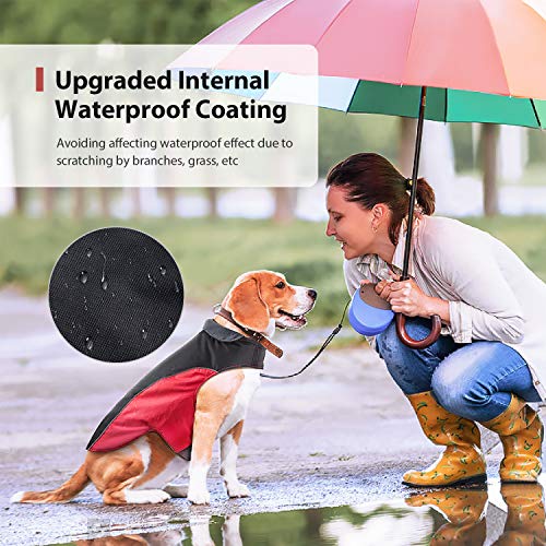 IREENUO Waterproof Dog Jacket, Dog Coat for Fall Winter, Warm Dog