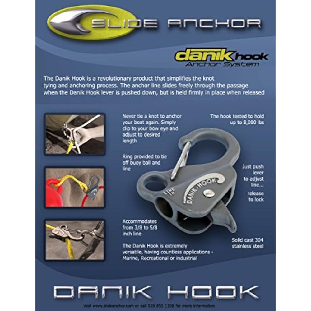 Slide Anchor Danik Hook Stainless Steel Easy To Use Knotless Anchor