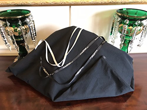 tarnishSTOP, Luxury Anti-Tarnish Cloth Bag for Silver Storage, Silverplate, Sterling, Jewelry, Flatware, Holloware, Black, 13"x10". Made in USA