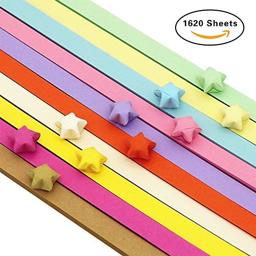 FireBee 1620 Sheets 10 Colors Double Sided Origami Stars Paper Folding Strips