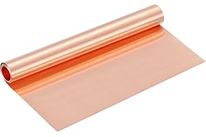 Uxcell T2 Copper Sheet Roll, 0.05mm 29Ga Thick, 3050mm x 305mm/10Ft x 12in, Copper Strip for Craft, Electrical, House Repair