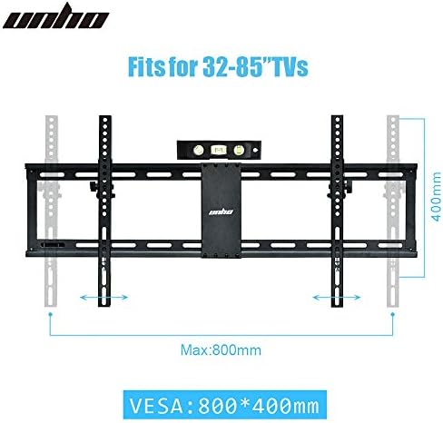 UNHO 32-85 inches Adjustable LED TV Tilt Wall Mount Bracket for Sony Finlux Polaroid LCD Plasma Flat Screen Max VESA 800x400 700x400 600x400 400x400 300x400 300x300mm