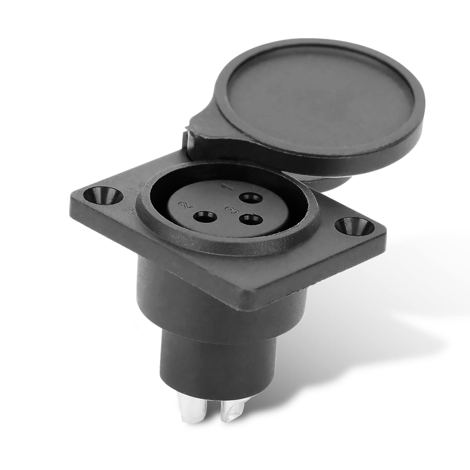 5Pcs XLR Female Chassis Panel Plug,Waterproof Female Jack Socket,Jack Socket Connector with Abs Shell,Natural Metal Body Contacts,Chassis Panel Mount,for Studio,Bar,Club