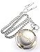 AMPM24 Silver Case Mens Pocket Watch, Silver Lid Cover Full Hunter Golden Grandpa Quartz Analog Rome Numeral Dial Men Pocket Watch with Chain Hook Fob, Gift for Father Dad