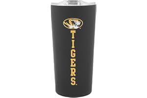 Decorvo Officially Licensed Collegiate Stainless Steel Tumbler - Double Walled Insulated Travel Thermos with Slide Lid - 18 oz (Missouri Logo - Black)