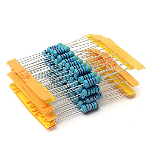 WiMas 1 ohm-1M ohm 1W 100 Value Metal Film Resistor Resistance Assorted Kit 1000Pcs