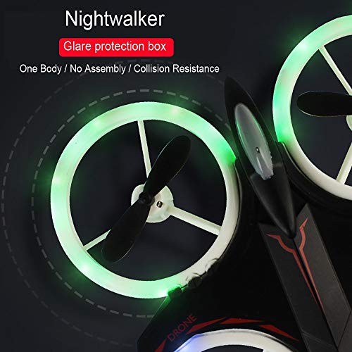 Maonet Black JJRC XXD158 Cool Light 6-Axis Gyroscope Headless Mode Plastic Mini RC Quadcopter RTF (Black, 15155.2cm)