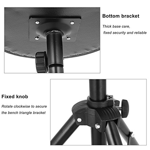Drum Soft Padded Throne Seat Stool Stand Drummers Drumming Adjustable Chair (Black)