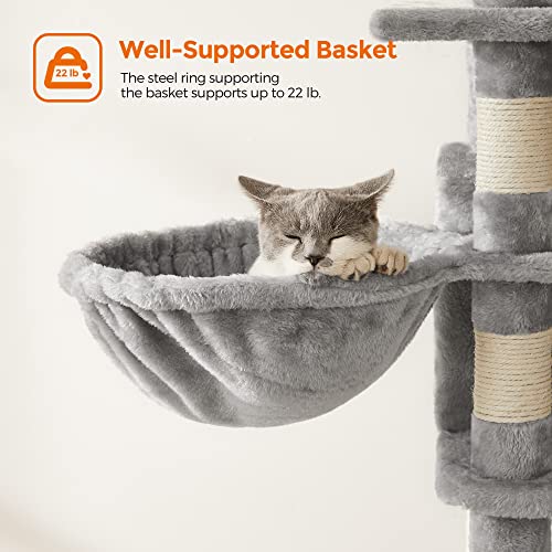 FEANDREA Cat Tree, Large Cat Tower, 64.6 Inches, Cat Activity Center