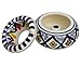 WEEKEND SALE - SouvNear Moroccan Round Ceramic Ashtray with Lid for Outdoors and Indoors with 3 Cigarette Holder Slots