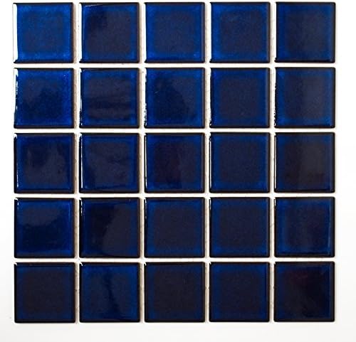 #K159 Mosaic Tiles Mosaic Kitchen Bathroom Toilet Living Area Ceramic Square Cobalt Blue 5 mm