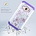 Galaxy Luna Case, Express 3 Case, J1 2016 Case,Elegant Choise Slim Dual Layer Armor Studded Rhinestone Bling Phone Case Cover with Flower Pattern for Samsung Galaxy Luna /J1 2016 (White/Purple)