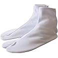 Orishouren Toray Non Iron Adult Japanese Kimono Tabi Socks with 5 Kohaze Clasps White