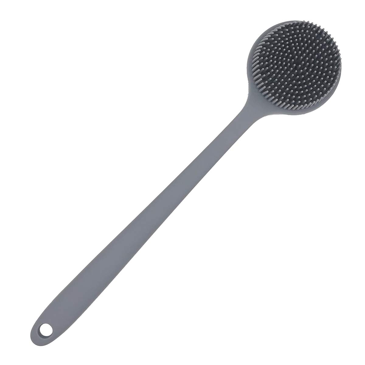 DNC Soft Silicone Back Scrubber Shower Bath Body Brush with Long Handle, BPA-Free, Hypoallergenic, Eco-Friendly (Gray) : Beauty