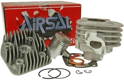 Airsal cylinder kit 50 ccm & Cylinder Head for Atu Race Spin GE, Baotian, Benzhou, CPI Aragon Formula Hussar Oliver Popcorn – Cracker Generic Roc Spin XOR, Ideo Hercules Air Tech 1 Noble, Keeway ARN Easy Act Flash Focus Goccia Hurricane Hacker Pixel Matrix RY6 RY8 Swan, Malaguti F10 Jet Line F12 PHANTOM AC, Mawi Desiree Race Power Star Racing Power Tria Motorro City Hooper Polly Rally Sprint Motowell Crogen MZ/MUZ Moskito Sachs Eagle Speed Jet Speed Jet (Magnetic)/Tauris Mambo Samba