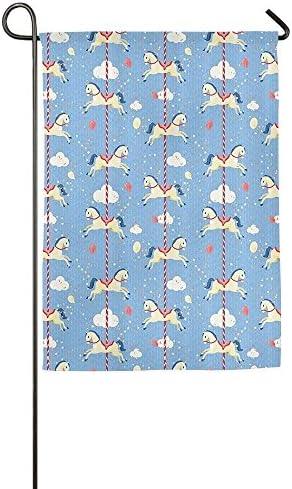 Love fled Carousel Circus Seasonal Garden Flags Fluttering 12 X 18 Beautiful Yard Decorative Flag