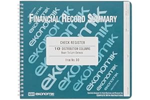 Ekonomik DD Wirebound Form Dd Check Register W/10 Left Distribution Columns, 8-3/4X10
