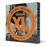 D'Addario EXL110-3D Nickel Wound Electric Guitar Strings, Regular Light, 10-46, 3 Sets