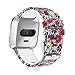 Amawell for Fitbit Versa Band,Silicone Adjustable Replacement Sport Strap Printed Bands with Classic Buckle for Fitbit Versa Fitness Smart Watch (Floral Pattern-5, Small)