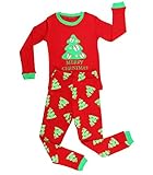 Elowel Girls Red And Green Christmas Tree 2 pc pajamas Set Size 8