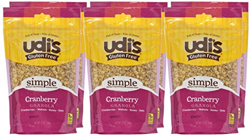Udis Gluten Free Cranberry Granola, 12 Ounce - 6 per case.