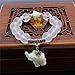 Wening Natural Frosted Matte Crysta Bracelet Cute Elephant Quartz Crystal Wrap Opal Elephant Bracelet (Silver)