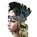 Fascigirl Peacock Feather Fascinator Headband Sequin Party Headwear for Women
