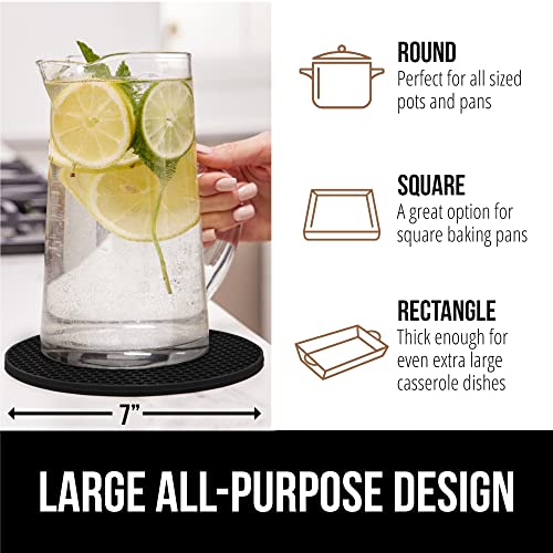 Gorilla Grip Heat and Slip Resistant Trivets, Oversized Round Silicone