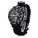 Yan's 7 in 1 Paracord Bracelet Watch with 3.6 meters Paracord Rope, Compass, Thermometer, Whistle, Rope Cutter, Fire Starter Scraper, Flint (Black)