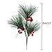MUFEN 5pcs Artificial Pine Picks Pinecone Red Berries Branches Faux Greenery Foliage Flower Crown Christmas Tree Decoration Holiday Home Winter Decor (Green)