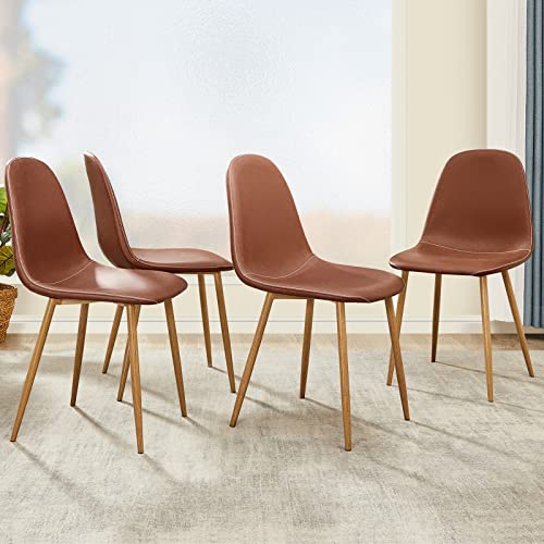 GreenForest Dining Chairs Set of 4, Washable PU Leather Dining Side Chair Mid Century Modern