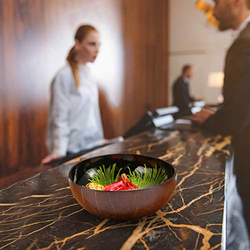 Essort Coconut Bowl, Natural Coconut Decorative Shell Handmade Unique Design for Party Home Kitchen Hotel Decoration Collection Wedding Birthday Gift Green