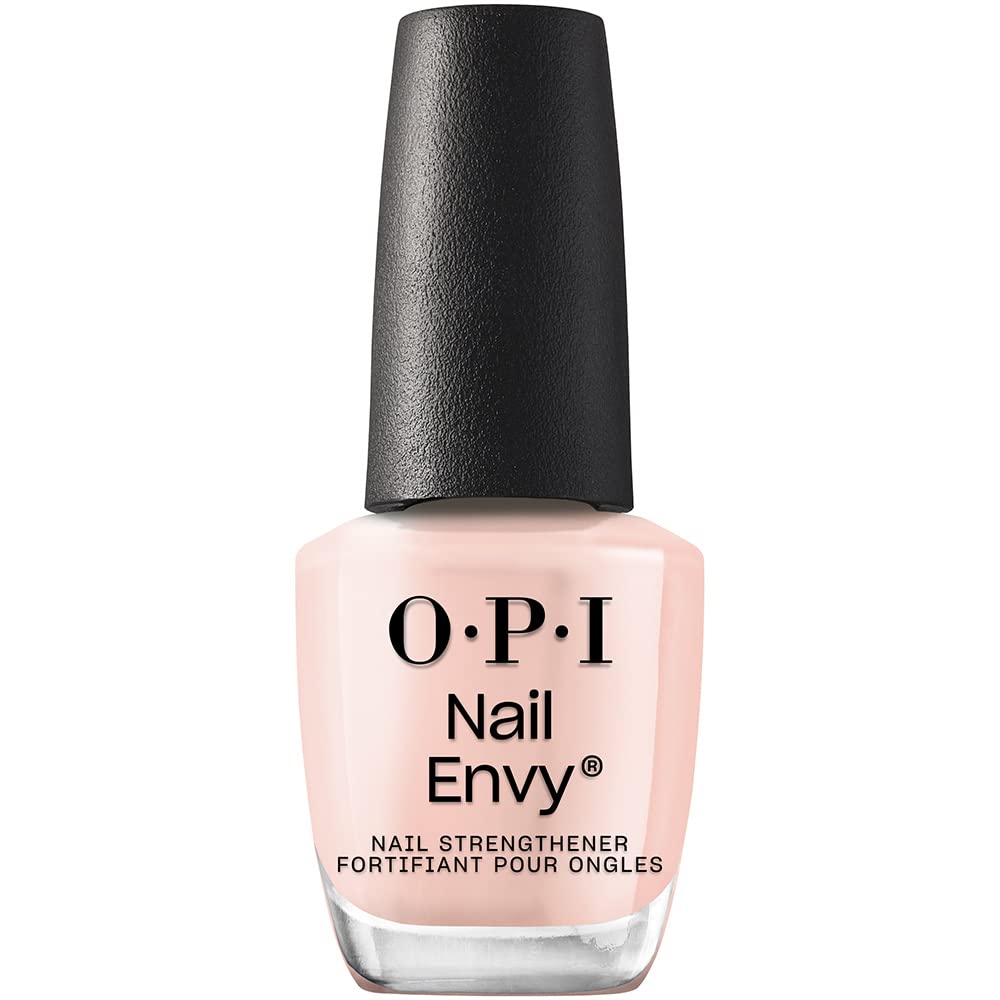 OPI Nail Envy Bubble Bath Nail Polish | Nail Strengthener Treatment for Strong Natural Nails | Vegan Nail Repair and Strength for Damaged Nails I Pink Nail Polish, 15ml