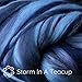 Festival Merino Wool Fiber. Colorful Combed top roving for Hand Spinning, Needle Felting, Wet Felting, soap Making and Dryer Balls. Storm in a Teacup