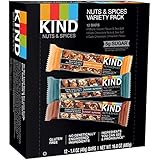KIND Bars, Nuts and Spices Variety Pack, Gluten Free, Low Sugar, 1.4 Ounce Bars, 12 Count