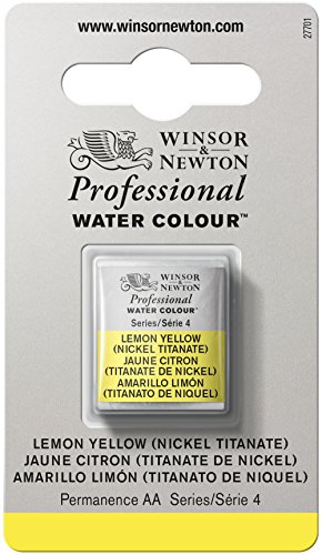 Winsor & Newton Professional Water Colour Paint, Half Pan, Lemon Yellow (Nickel Titanate)