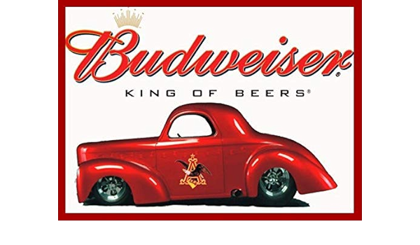 Oti34fgtephe Placa de Metal Budweiser, Vintage, Retro, Shabby ...