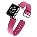 J&D Replacement Band Compatible for Apple Watch 38mm Series 4/3/2/1 Band, Modern Series Genuine Leather Strap Wrist Band Replacement with Metal Clasp Adapter for 38mm Wristbands, Pink Rose