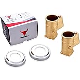 Brass Pool Rail Anchor and Escutcheon Set – 2 Pack Inground Anchors with 4" Depth – Fits 1.90" OD Tubing – Heavy-Duty Mounting Kit for Pool Handrails and Ladders - 2 Pack