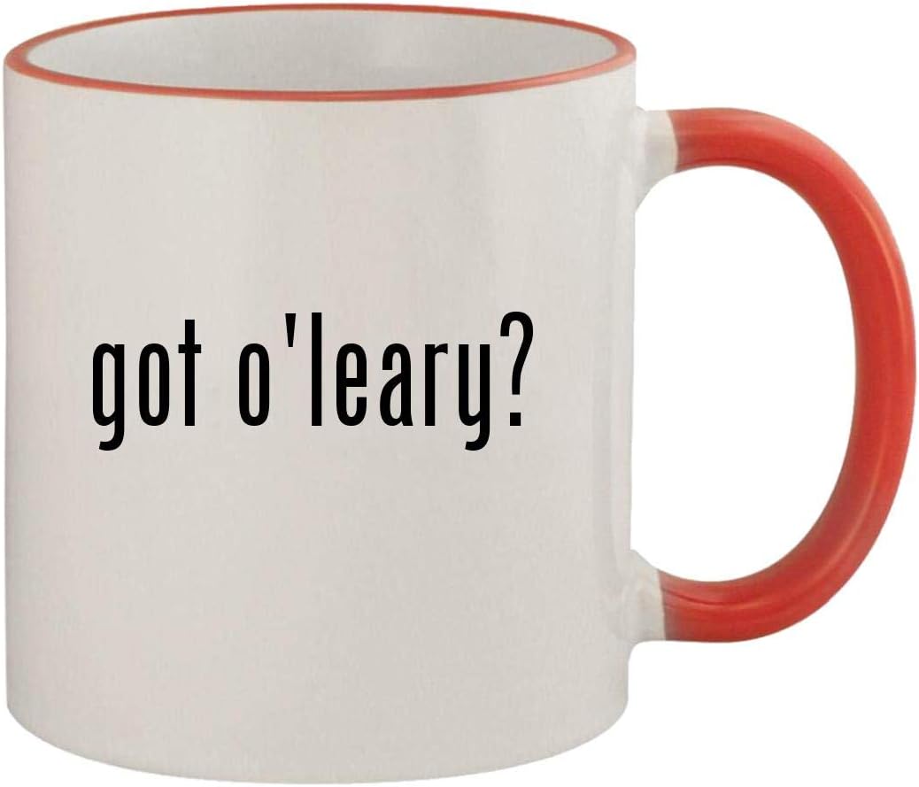 got o'leary? - 11oz Ceramic Colored Rim & Handle Coffee Mug, Red