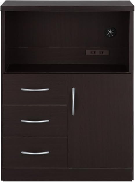 Amazon ぼん家具 電話台 ルーター収納 ファックス台 プリンター収納 幅60 Fax台 木製 ダークブラウン 電話台 Fax台 オンライン通販