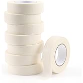 LONGKEY White Masking Tape 8 Rolls, 0.7 Inch x 20 Yards | Premium Quality, Multi-Purpose, Painters Tape for Home, Office &amp; DIY Projects